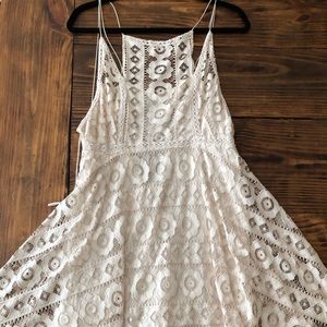 Free People cream eyelit dress